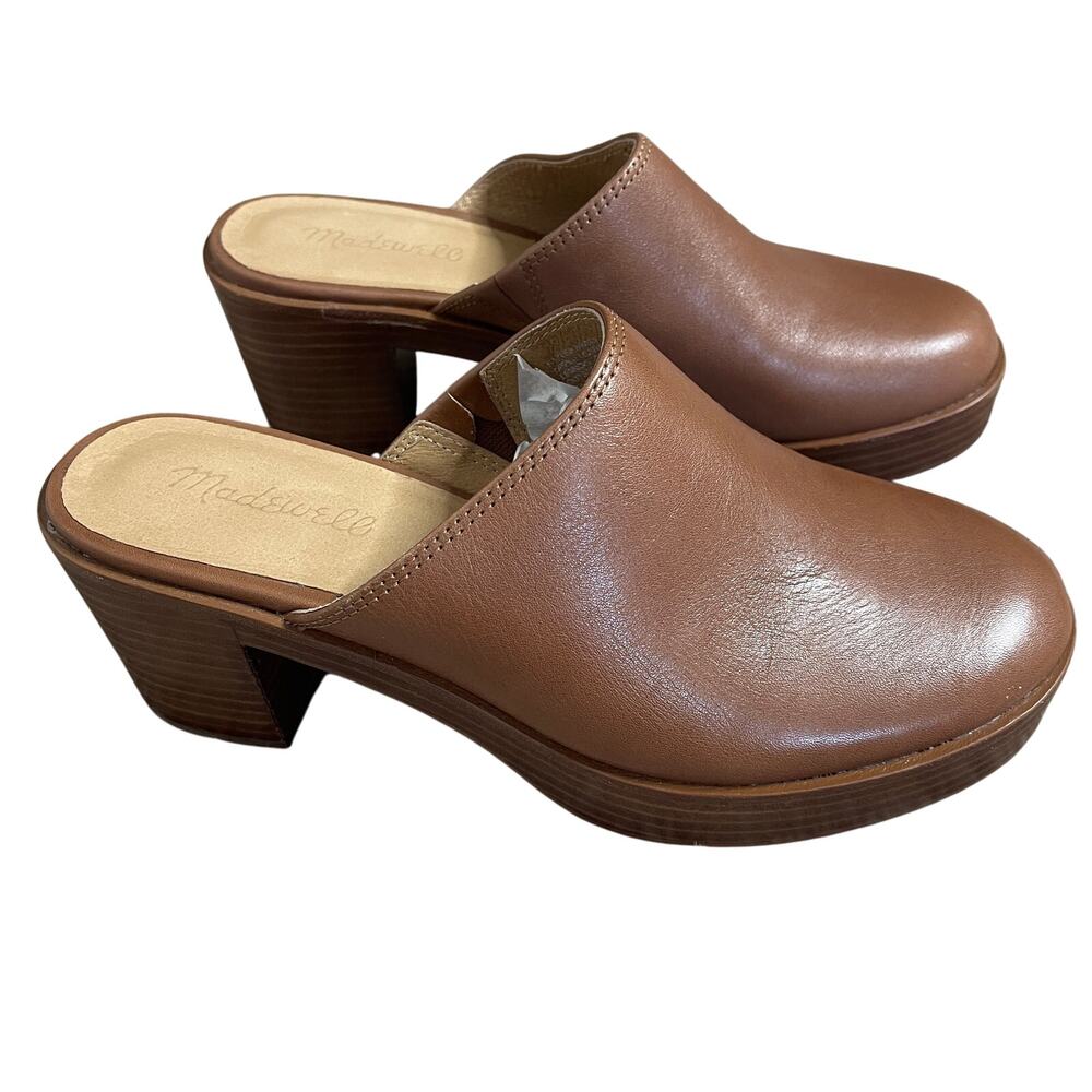 MADEWELL‎ THE  JANEEN PLATFORM MULE BROWN SIZE 8